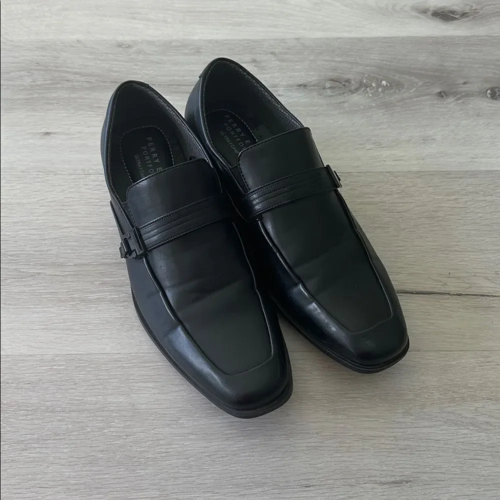Perry Ellis Portfolio Ultrafoam Dalton 3 Shoes Black 9 EUC